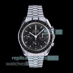 N1 Factory Swiss Replica Omega Speedmaster Black Ceramic Bezel Stainless Steel Watch 